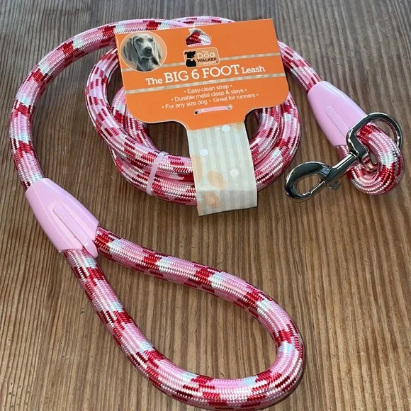 Dog Walker Company Big 6 Foot Leash Pink NWT - Picture 3 of 4